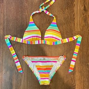 Victorias Secret Bright Stripes Bikini S/M